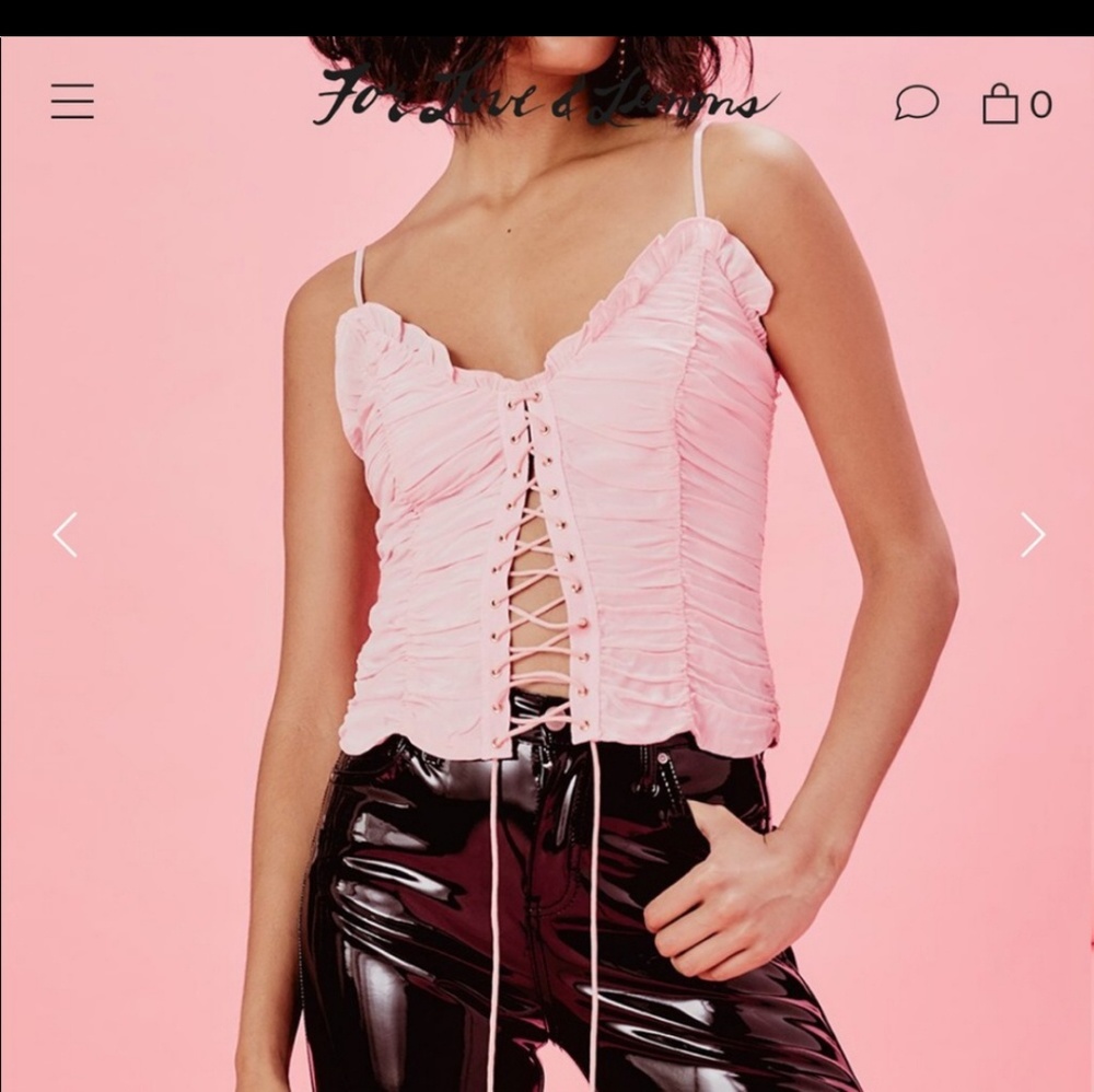 Pink corset  top  for the love of Lemons